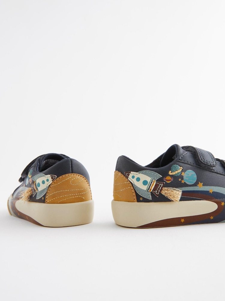 Navy Blue Rocket Standard Fit (F) Strap Touch Fastening Shoes - Image 8 of 8