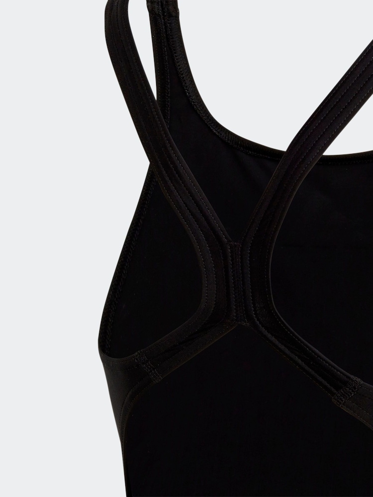 أسود - بذلة سباحة سادة صغيرة بشعار adidas - Image 4 of 5