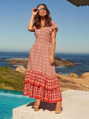 Myleene Klass Ikat Border Print Maxi Dress - Image 1 of 6