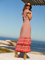 Myleene Klass Ikat Border Print Maxi Dress - Image 5 of 6