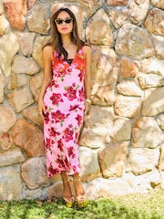 Розовый - Атласное платье-комбинация Myleene Klass - Image 8 of 15