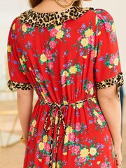 Myleene Klass Red Mix Print Midi Dress - Image 6 of 6