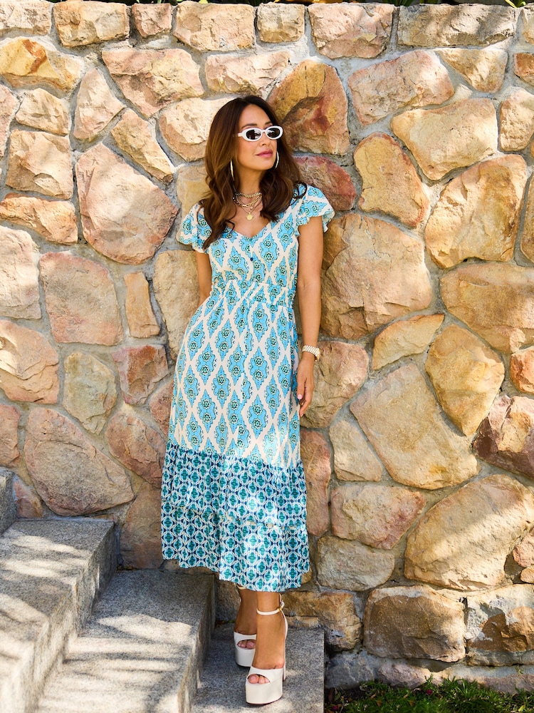 Myleene Klass Ikat Border Print Maxi Dress - Image 1 of 5