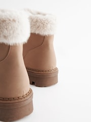Tan Brown Regular/Wide Fit Forever Comfort® Faux Fur Lace Up Chunky Boots - Image 7 of 7