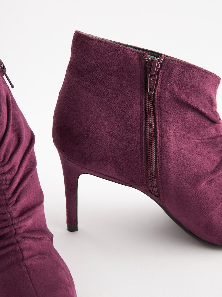 Berry Red Forever Comfort® Point Toe Ruched Ankle Boots - Image 5 of 5