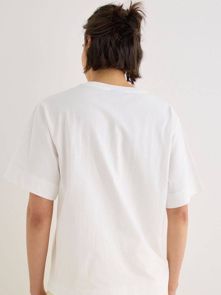 Oliver Bonas White White Chill & Peel Orange Graphic T-Shirt - Image 2 of 8