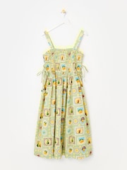 Oliver Bonas Green Green Fruit Postcard Print Strappy Midi Dress - Image 3 of 8