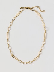 Oliver Bonas Gold Jovi Gold Tone Waterproof Fine Chain Necklace - Image 2 of 4