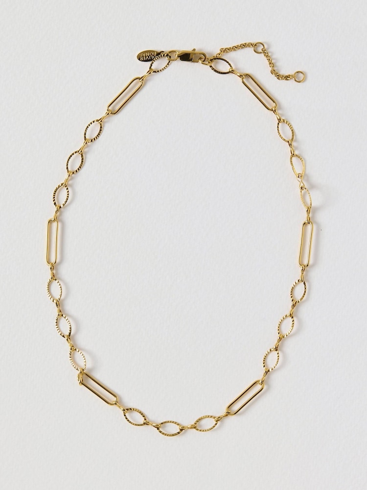 Oliver Bonas Gold Jovi Gold Tone Waterproof Fine Chain Necklace - Image 2 of 4 Oliver Bonas Gold Jovi Gold Tone Waterproof Fine Chain Necklace - Image 2 of 4