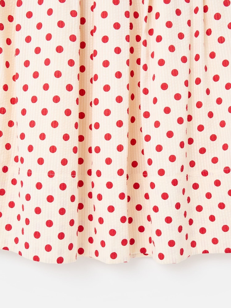 Oliver Bonas White Cream & Red Polka Dot Elasticated Waist Midi Skirt - Image 7 of 7 Oliver Bonas White Cream & Red Polka Dot Elasticated Waist Midi Skirt - Image 7 of 7
