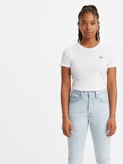Levi's® White Baby Rib 100% Cotton T-Shirt - Image 1 of 3