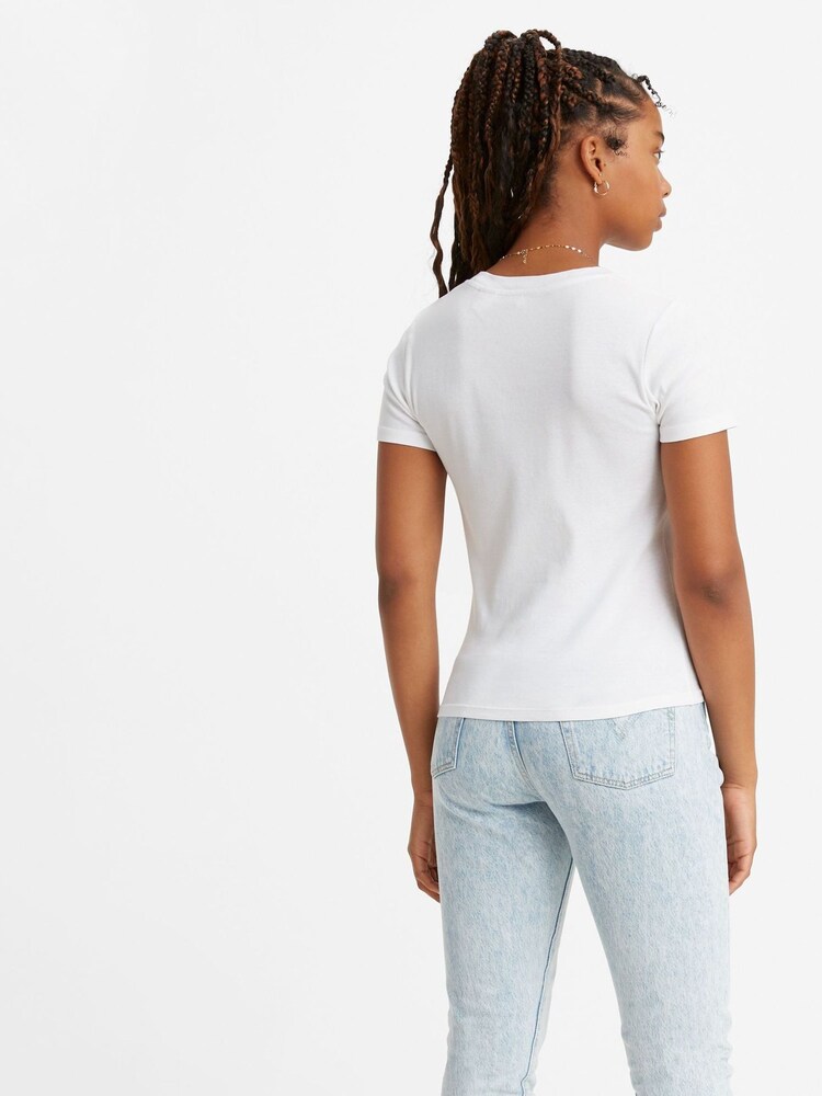 Levi's® White Baby Rib 100% Cotton T-Shirt - Image 2 of 3