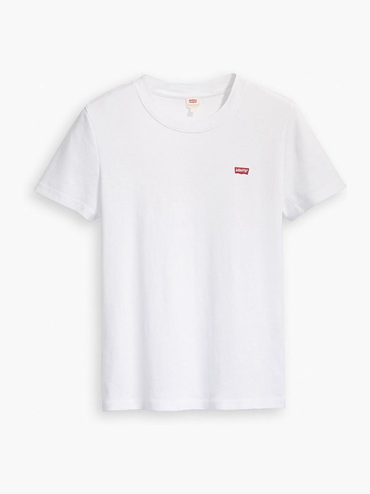 Levi's® White Baby Rib 100% Cotton T-Shirt - Image 3 of 3