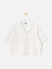 Oliver Bonas White White Broderie Short Sleeve Shirt - Image 1 of 6