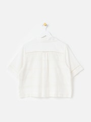 Oliver Bonas White White Broderie Short Sleeve Shirt - Image 2 of 6