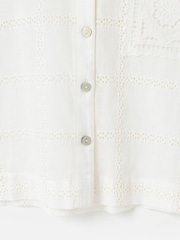 Oliver Bonas White White Broderie Short Sleeve Shirt - Image 3 of 6