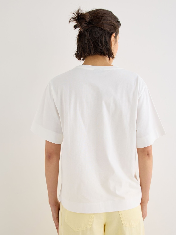 Oliver Bonas White Just Peachy Graphic T-Shirt - Image 2 of 7