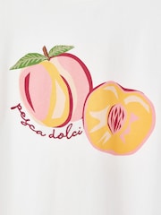 Oliver Bonas White Just Peachy Graphic T-Shirt - Image 5 of 7