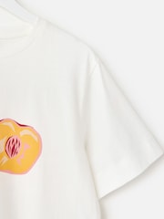 Oliver Bonas White Just Peachy Graphic T-Shirt - Image 6 of 7