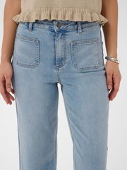 Kaffe Blue Brook Cropped High-Waist Jeans - Image 4 of 6