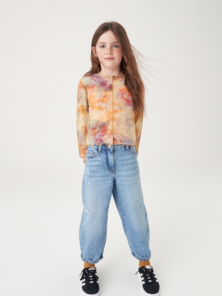 Orange Mesh Long Sleeve T-Shirt (3-16yrs) - Image 2 of 5