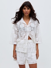 Raffya Shelli All Over Broderie Anglaise Shirt In - Imagen 1 de 5