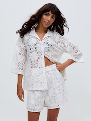 Raffya Shelli All Over Broderie Anglaise Shirt In - Imagen 3 de 5