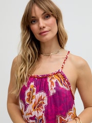 Raffya Pink Ida Spaghetti Strap Botanical Print Maxi Dress In - Image 5 of 5