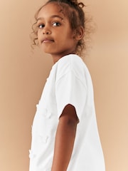 White 100% Cotton Crochet Butterfly T-Shirt (3-16yrs) - Image 3 of 7