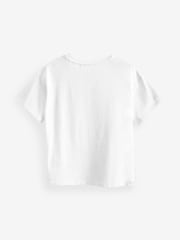 White 100% Cotton Crochet Butterfly T-Shirt (3-16yrs) - Image 6 of 7