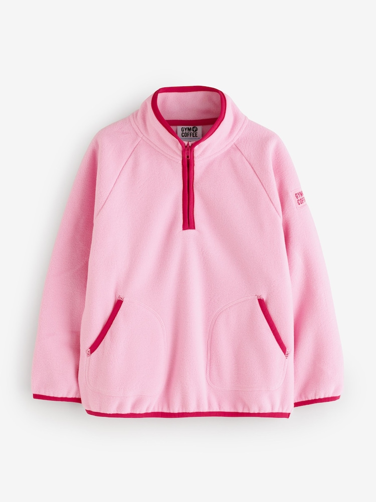 Gym + Coffee Pink Kids Polar Fleece - Image 1 of 1