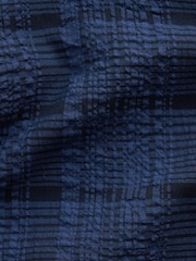 Gap Navy Blue Relaxed Straight-Hem Seersucker Shirt - Image 4 of 4
