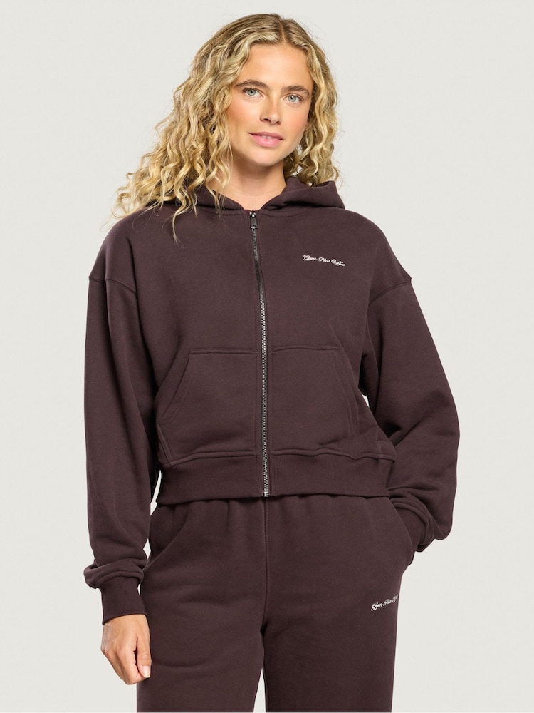 Gym + Coffee Brown Daily Zip Hoodie - Image 1 of 6