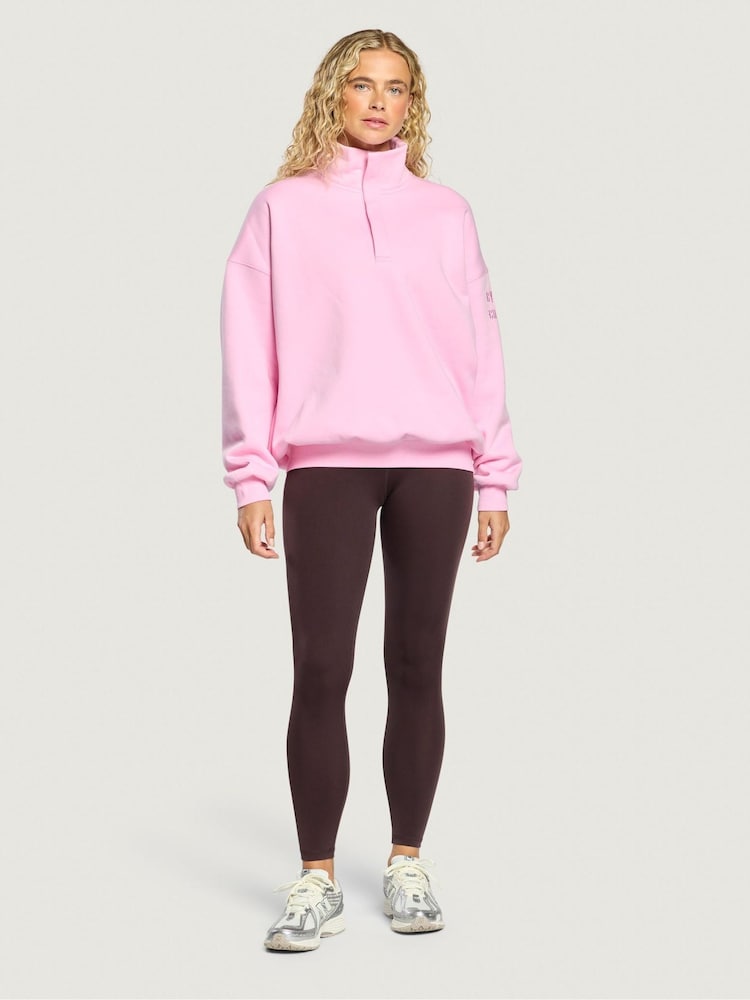 Gym + Coffee Pink Sierra Snap Collar Sweatshirt - Image 2 of 6