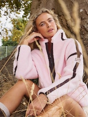 Rosa - Gym + Coffee Industry Half-Zip Fleecejacke - Bild 1 von 2