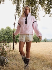 Gym + Coffee Pink Industry Half Zip Fleece - Image 3 of 10