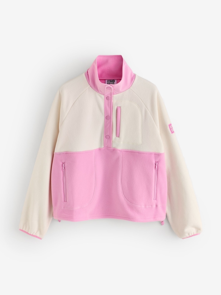 Gym + Coffee Pink Snap Polar Fleece - Image 10 of 10 Gym + Coffee Pink Snap Polar Fleece - Image 10 of 10