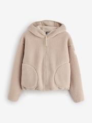 Gym + Coffee Natural Industry Hooded Full Zip Fleece - Image 1 of 10