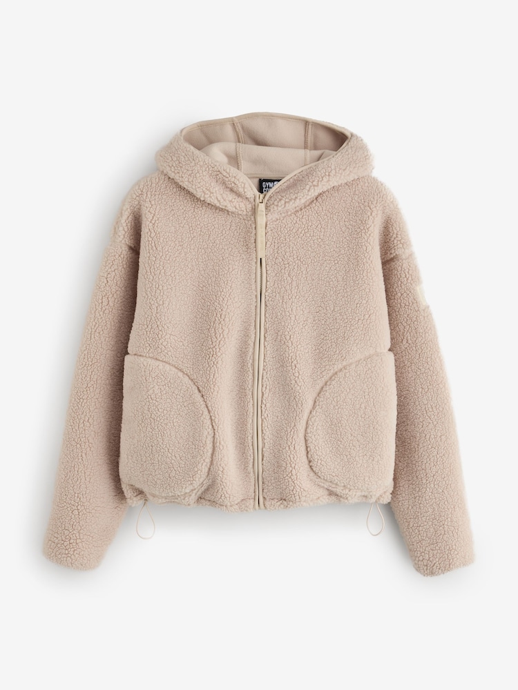 Gym + Coffee Natural Industry Hooded Full Zip Fleece - Image 1 of 10