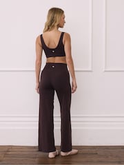 Gym + Coffee Brown Soft Motion Wide Leg Leggings - Image 3 of 6