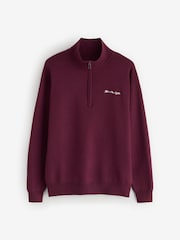 Gym + Coffee Purple Knit Half Zip Sweat Top - Image 1 of 1