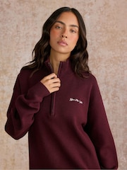 Gym + Coffee Purple Knit Half Zip Sweat Top - Image 2 of 7