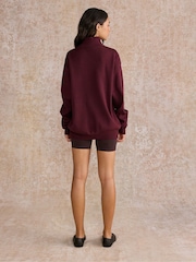 Gym + Coffee Purple Knit Half Zip Sweat Top - Image 4 of 7