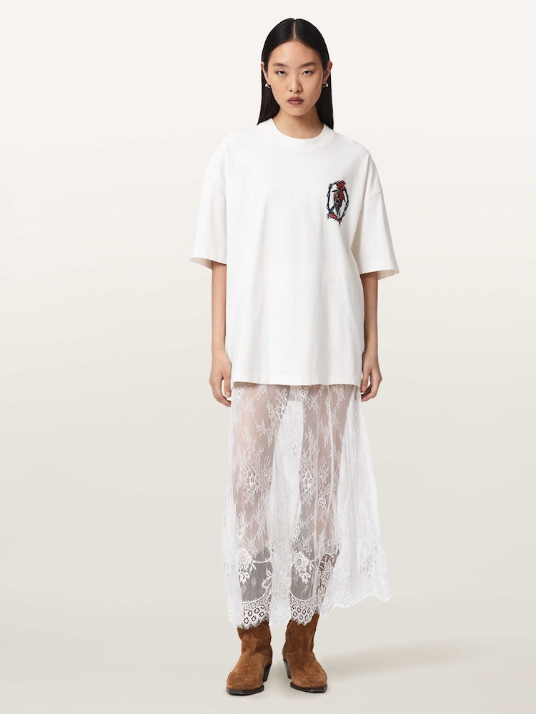 AllSaints White Arran Lace Skirt - Image 2 of 8