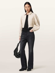 AllSaints White Anouk Bomber Jacket - Image 6 of 7