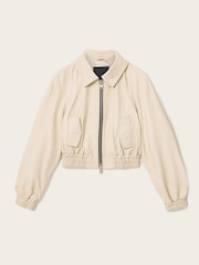 AllSaints White Anouk Bomber Jacket - Image 7 of 7