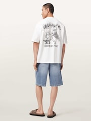 AllSaints Blue Lenny Shorts - Image 6 of 7