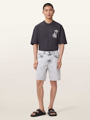AllSaints Grey Lenny Shorts - Image 2 of 7