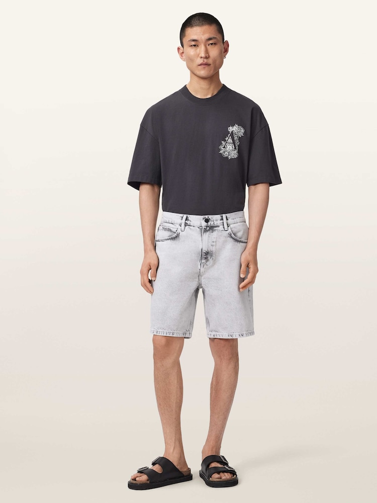 AllSaints Grey Lenny Shorts - Image 2 of 7