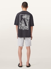 AllSaints Grey Lenny Shorts - Image 5 of 7